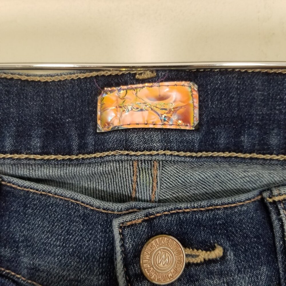 Mother Rascal Ankle Snippet Stretch Jeans Blue Si… - image 4